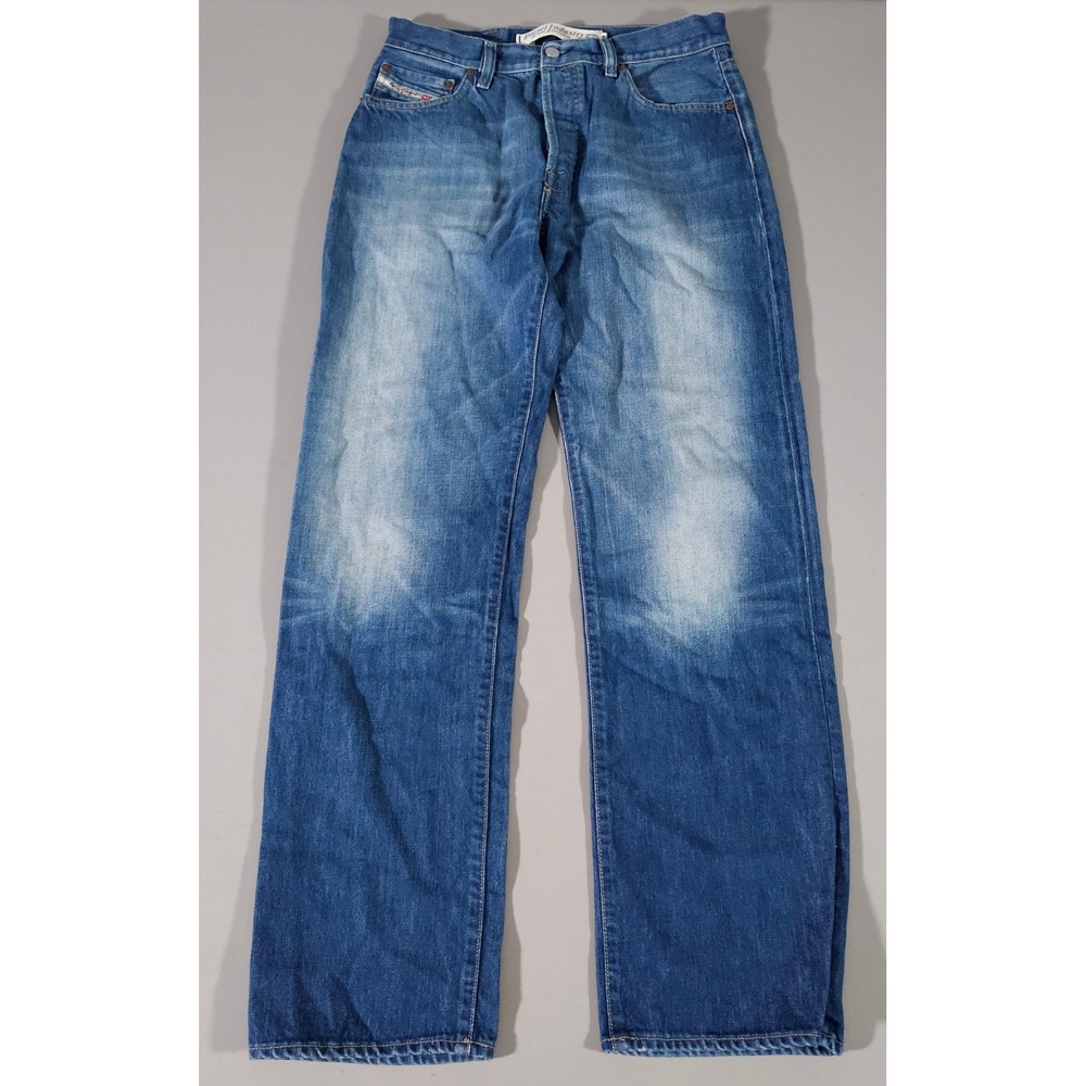 Diesel Jeans Mens 33 Blue Straight Leg Denim Industry Made in Italy